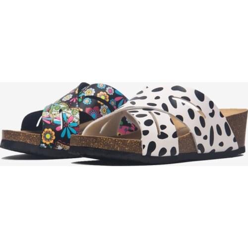 COSMAGIC Fashion Summer Women Wedge Cork Slipper 2021 New Beach Outside Non-slipe Trifle Platform Med Heel Slide Shoe