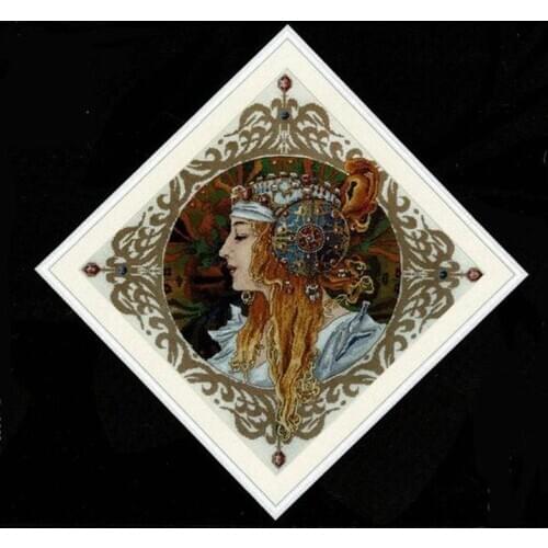 Customized Embroidery Blond Maiden Counted Cross Stitch Kits for Beginners with 100% Cotton Floss & Free Shipping for Wall Decor