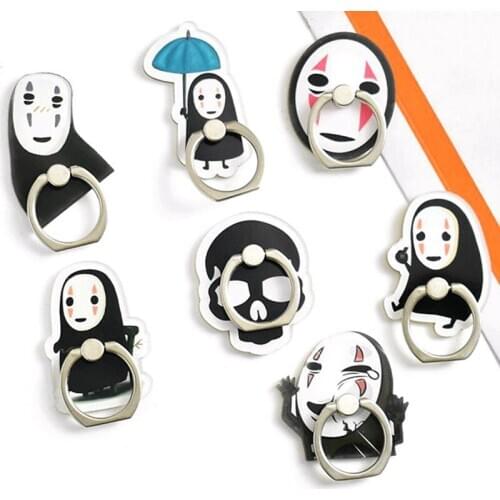 New Arrival 1 Piece ABS Cartoon No Face Man Mobile Phone Holder Stand Cool Skull Phone Holder Ring for iPhone Xiaomi Huawei