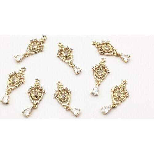 New arrival! 28x12mm 50pcs Cubic Zirconia Drop charm for Hand Made Earring DIY parts,Jewelry Accessories Findings & Component