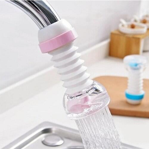 Adjustable Water Saving Tap Swivel Faucet Sprayer Water Tap Filter Head Kitchen Accessory Drop Shipping(Pink)