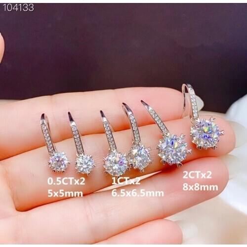 925 sterling silver earrings Classic style Diamond jewelry Mosan diamond earrings Wedding Party gift