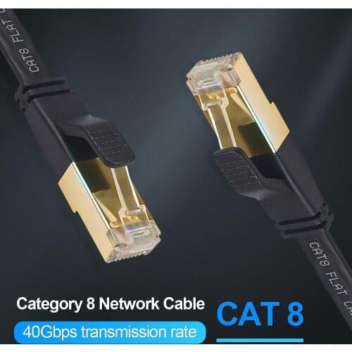 40Gbps 2000MHz Flat Lan Cable Ethernet 20m 15m Cat 8 7 RJ45 Cat7 Cat8 Ethernet Cable rj 45 Network Cord For Laptops PS 4 Router