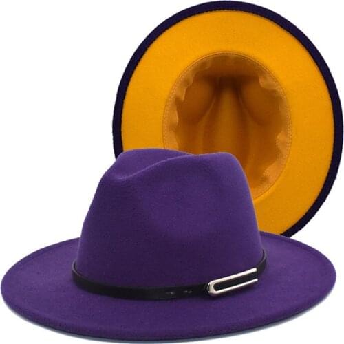 Lavender fedoras wide brim hat Panama felt hat for male jazz hat church top cap british women fedoras hats for men шляпа женская