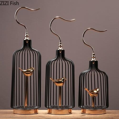 Modern Metal Bird Cage European Wrought Iron Bird Cage Wedding Decoration Flower Cage Ornaments Window Flower Cagebird Cages