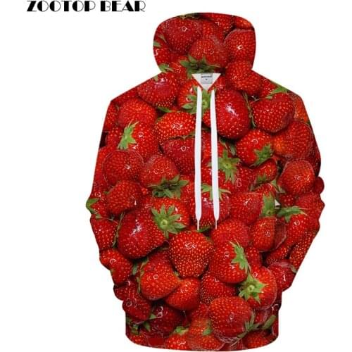 Strawberry Hoodies 3D Print hoodie Men Women Hoody Autumn Sweatshirt Harajuku Tracksuit Streatwear Pullover Brand Coat Dropship