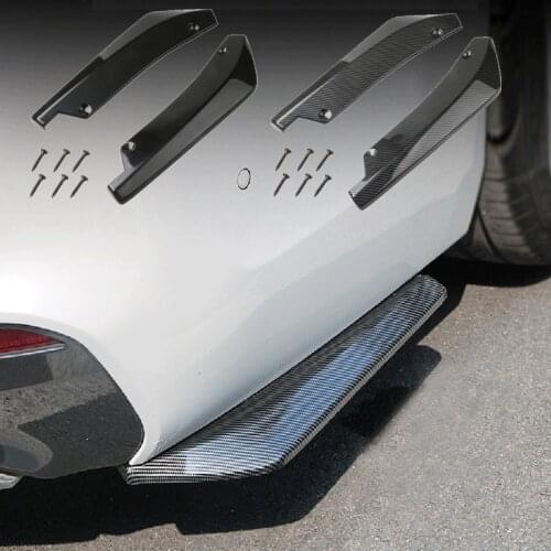 Universal Car Exterior Parts Rear Bumper Lip Diffuser 5 Fin Shark Fin Style Car Black Bumper Spoiler Lip Splitter Car-Styling