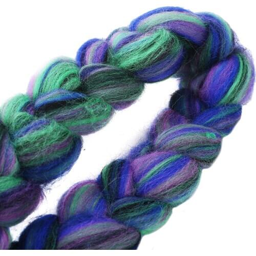 Felting Wool Multi-color Merino Mulberry Silk Blend Combed Wool Thick Yarn Spinning Hand Tool For Knitting Blanket Hat Scarf