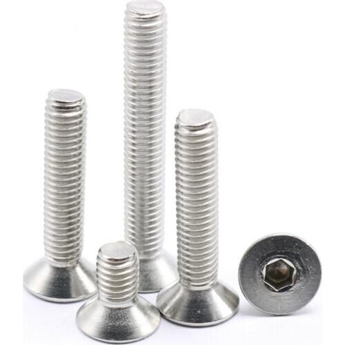 M2 M3 M4 M5 M6 M8 M10 Countersunk Bolt Csk Allen Key Socket Screws A2 Stainless Steel Hex Socket Head Countersunk Screws