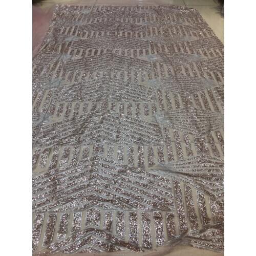 Top Quality glitter African Net Lace in rose gold color BZL-71306 Indian Lace Materials French Lace Fabric