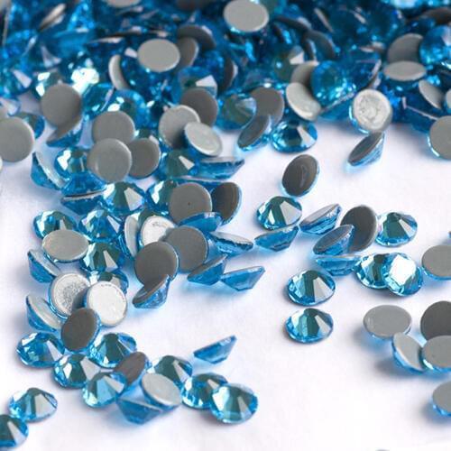 YANRUO 2058HF SS30 Aquamarine 288Pcs Flatback Glass Rhinestones Loose Beads Strass Hotfix Crystals For Crafts