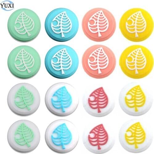 YuXi For Nintend switch NS Joy Con Thumb Grips Caps Leaf Silicone Case For Switch Lite Joycon Cute Cover