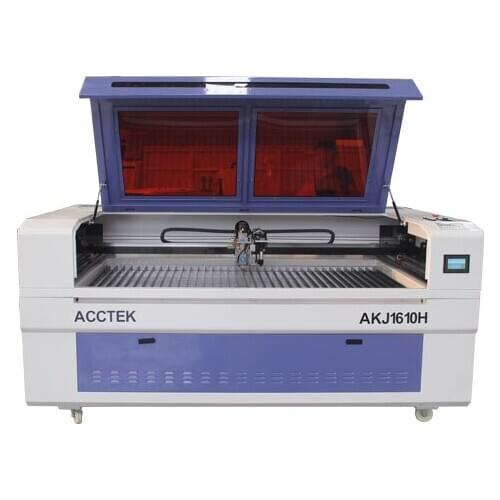 180w mixed cut 24mm acrylic wood 1-2mm thin metal steel CO2 laser cutting machine 1610