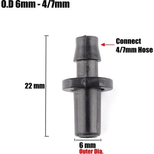 200pcs 4/7mm-6mm Garden Hose Single Hook Barbed Connectors Green House Micro Irrigation Pipe Hose Fittings