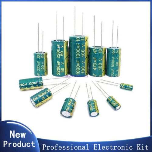 5-20pcs 6.3v 63v 100v 250v 400v 450v Low ESR high frequency aluminum capacitor 47UF 100UF 220UF 330UF 470UF 680UF 1000UF 1500UF