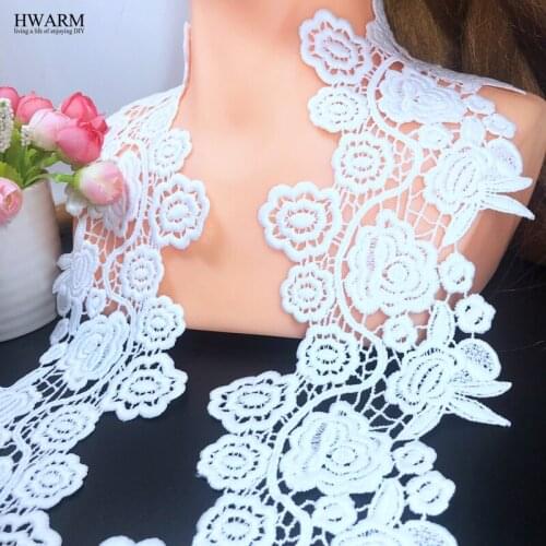 5yard 11cm white african lace fabric ribbon DIY handwork wedding trim arts craft sewing fabric Exquisite water soluble embroider