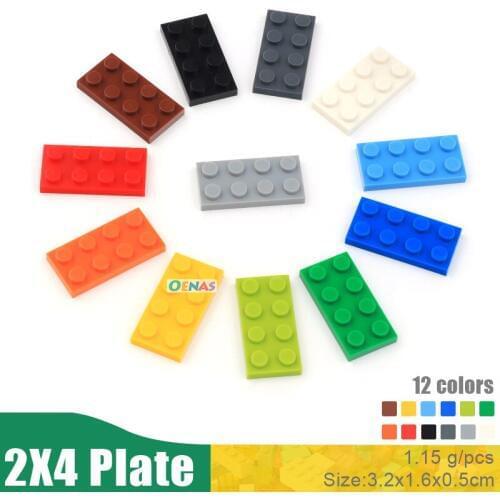 500g 420pcs/bag Educational Kids Toy Plastic Building Blocks Accessories 2X4 Plate DIY Kit Compatible With L*goes Blocks In Bulk