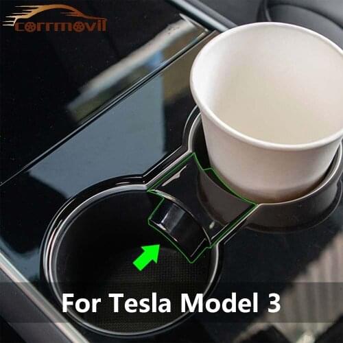 ABS Car Cup Holder Limiter Auto Water Cup Slot Slip Limit Clip Reduce Shaking Partition Bracket For Tesla Model 3 Y 2017-2020