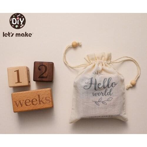 Let’s make Multicolor Handmade Baby Milestone Engraved Wood Infants Bathing Gift Newborn Photography Calendar Photo Accessories
