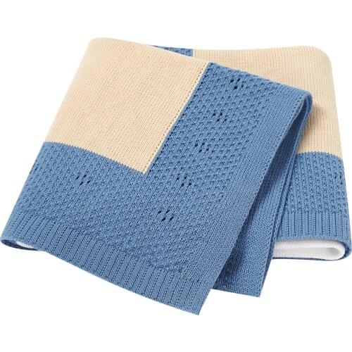 Baby Blanket Super Soft 100%Cotton Knit Newborn Girls Plaid Sofa Bedding Quilt Infant Boys Stroller Sleeping Covers Wrap Swaddle