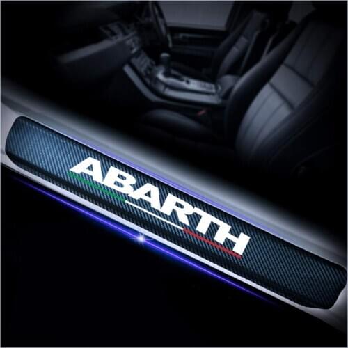 For Fiat Viaggio Abarth Punto 124 125 500 Car Styling 4Pcs Carbon Fiber Anti Scratch Scuff Pedal Sticker Decor Protective Case