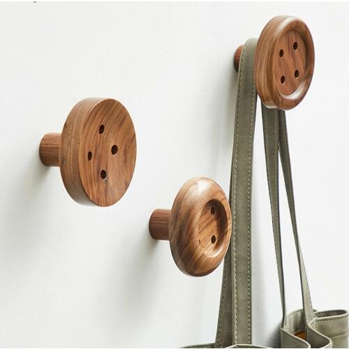 Europe Solid Wood Quality Wall Hanging Coat Rack Bedroom Metope Simple And Easy Saddlebag Frame Button A Hook Clothes Frame