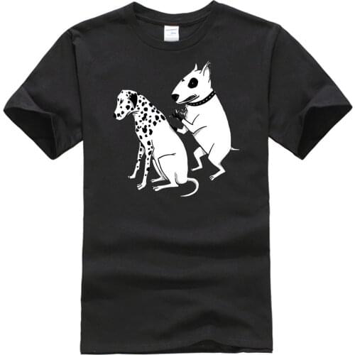 Mens T-Shirts Short Sleeve Pittbul Tattooing Dalmatian Dog Doctor Funny Mens Cotton Clothing T Shirt Streetwear