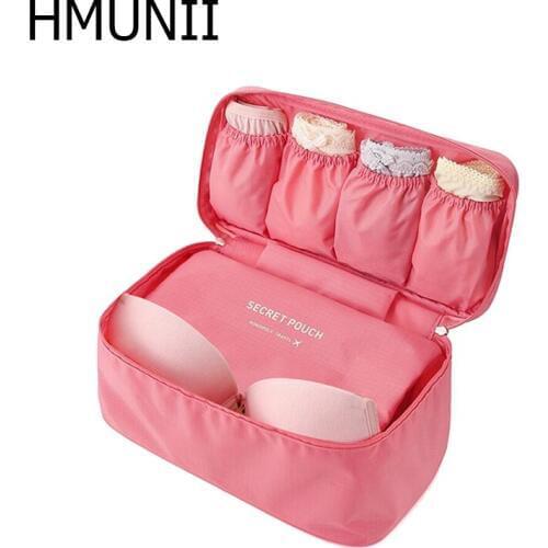 HMUNII waterproof clothes organizer storage box underwear bra packing makeup make up organizer cosmetic cloth storage travel bag