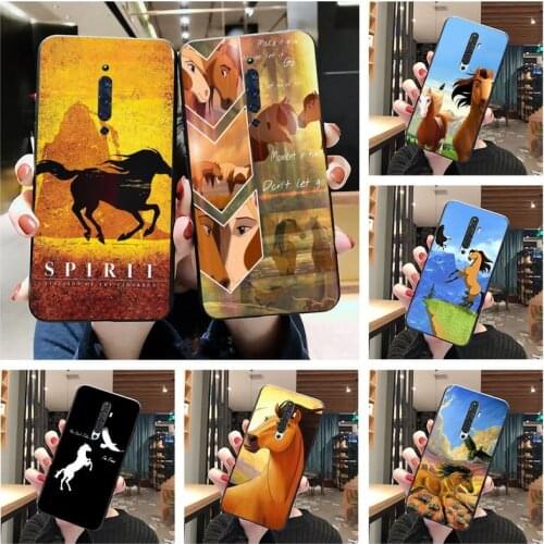 HUAGETOP Spirit Stallion Cimarron Horse Silicone Black Phone Case For Oppo A5 A9 2020 Reno2 z Renoace 3pro Realme5Pro