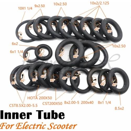 High quality Inner Tube 6/8/8.5/9/10 inch with bent/straight valve 0/45/90 degree for scooter electric accessories hoverboard