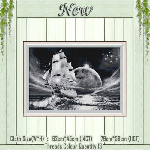 Go on a long journey scenery diy painting counted printed on the canvas DMC 11CT 14CT kit Cross Stitch embroidery needlework Set