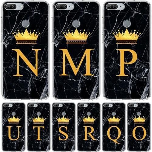 Crown Custom 26 Letter M Cover Phone Case for Huawei Y5 Y6 Y7 Y9 2019 Honor 8A 8S 8X 7A 7X 9 10 20 Lite Pro 10i20i Y9S Coque She