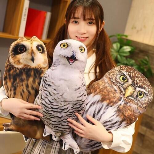 Creative 3d simulation owl doll children plush toy baby kids birds pillow stuffed gift
