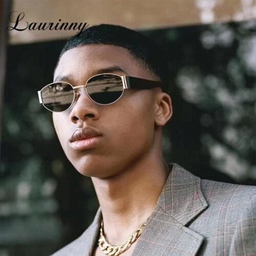 LAURINNY 2021 Fashion Vintage Oval Sunglasses Women Brand Designer Retro Round Steampunk Men Sun Glasses G15 Shades Eyewear Male