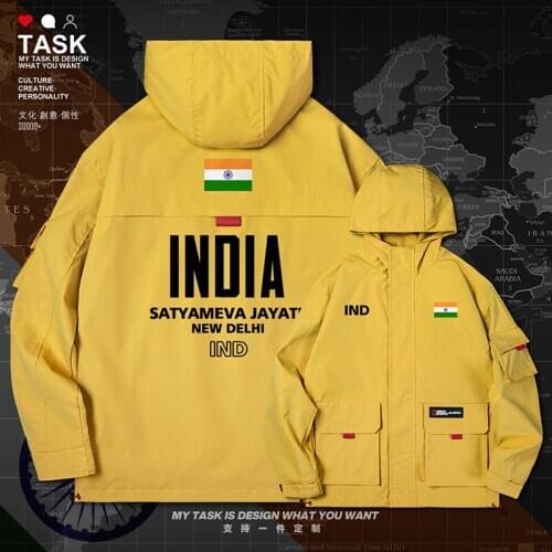 India ISR Indian men jacket hooded nation flag streetwear long sleeve clothing for men mens mens windbreaker clothes autumn