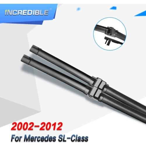 INCREDIBLE Wiper Blades for Mercedes Benz SL Class R230 Fit Side Pin Arms SL 280 300 350 500 600 55 65 AMG