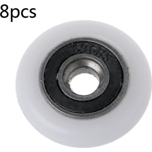 2020 New 8 Pcs Shower Door Runner Rollers Wheels Pulleys Replacement Parts 23mm Diameter