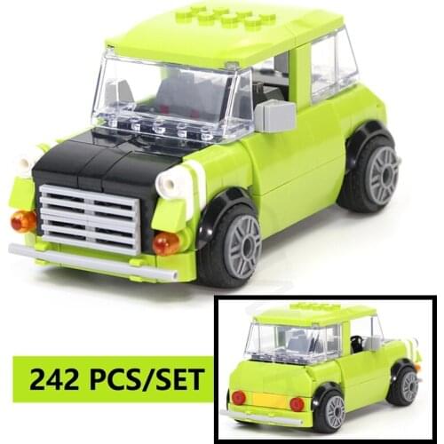 New Creative Mini Green Car Roof With Sofa MOC-39171 Off-Road Vehicle Speed Chumps Bean Building Blocks Bricks Toys Kids Gifts