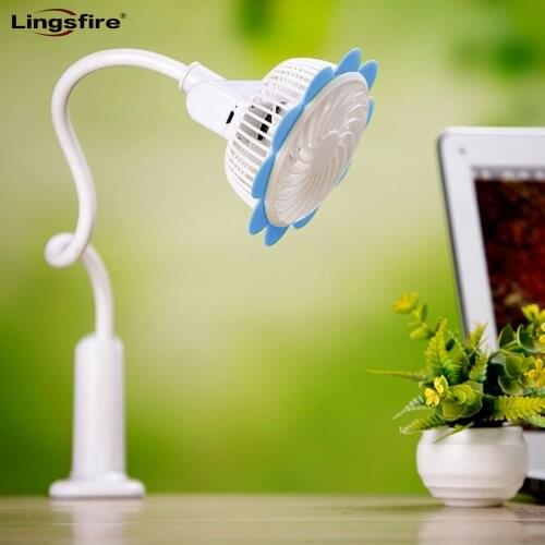 Rechargeable Portable Clip Fan Desktop USB Fan Mini Baby Stroller Fan with Flexible Neck Adjustable Speed for Home, Office
