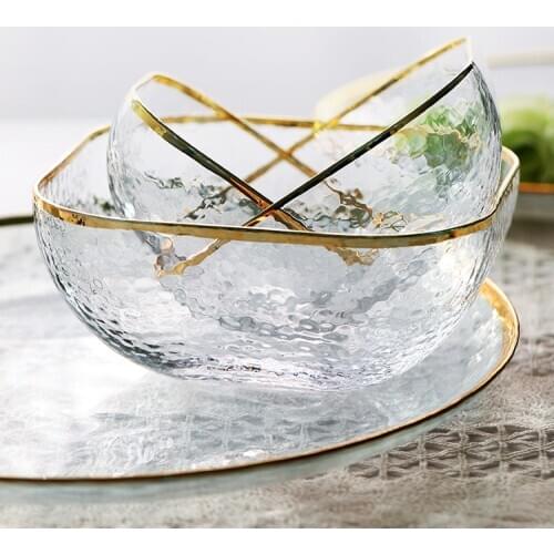 Tableware Net Red Creative Household Crystal Transparent Heat-Resistant Nordic Phnom Penh Glass Plate Fruit Fishing Salad Cool S