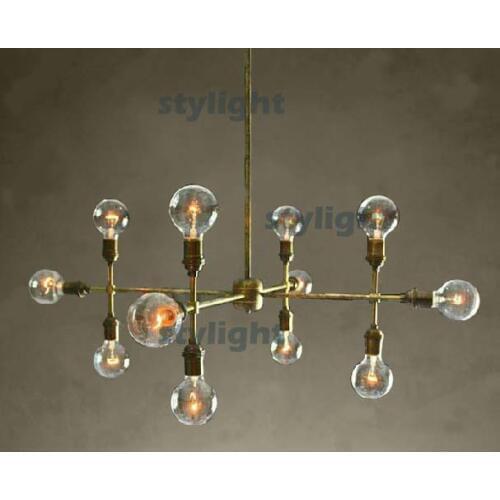 12 heads modern pendant lamp bronze color unique design suspension lighting vintage style metal dinning room living room hotel