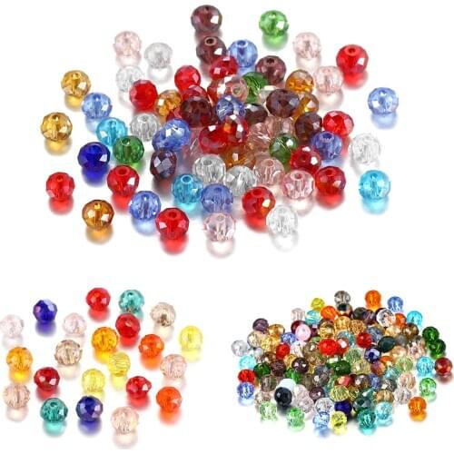 70-300Pcs 4mm Glass Beads Round Crystal Beads Transparent Spacer Beads For Bracelet Jewelry Making DIY Accessories Wholesale