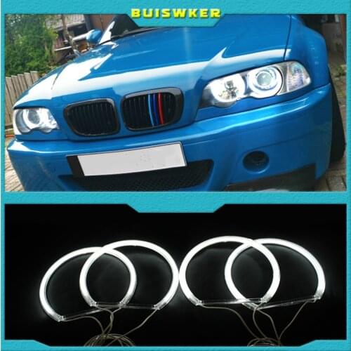LED Angel Eyes for BMW E46 E39 E38 E36 projector headlight white E39 angel eye 4*131mm rings