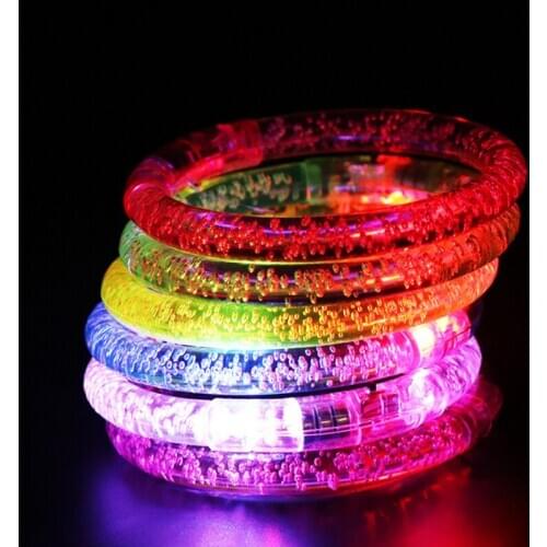 Luminous bracelet Acrylic Flash LED Light Emitting Electronic Bracelet Luminous Glowing Bracelet birthday party decorations kids