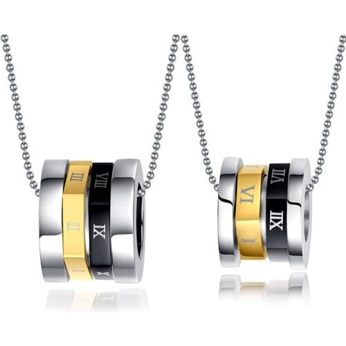 Tassina European and American Jewelry Couple Necklace Pendant Letter 316L Stainless Steel Fashion Jewelry For Lovers TACN-029