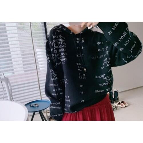 Women Sweater NEW 2021 Couples Pure Wool Jacquard Knit Sweater Hoodie Pullover