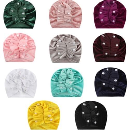 Winter Baby Girl Hat Velvet Flower Turban Hat Kids Beanie Baby Hat for Girls Hats Baby Cap Infant Accessories
