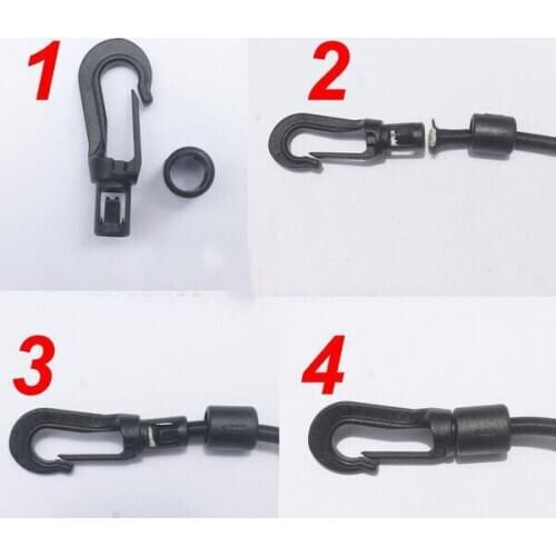 10 of Bunji Hooks, Hook & Bush, to suit 8mm Elastic Cords/Shock Cord - Free Ship