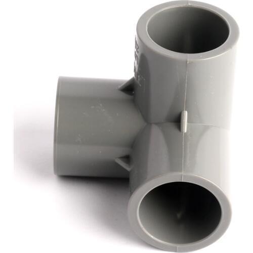 10pcs 3-Way PVC Fitting Inner Diameter 25mm Elbow Tee PVC Connector Grey Plastic PVC Joints