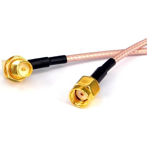 10PCS RF cable Connector RP SMA Female to RP SMA MALERight angle extension cable for Antenna Mobile Repeater Booster Converter